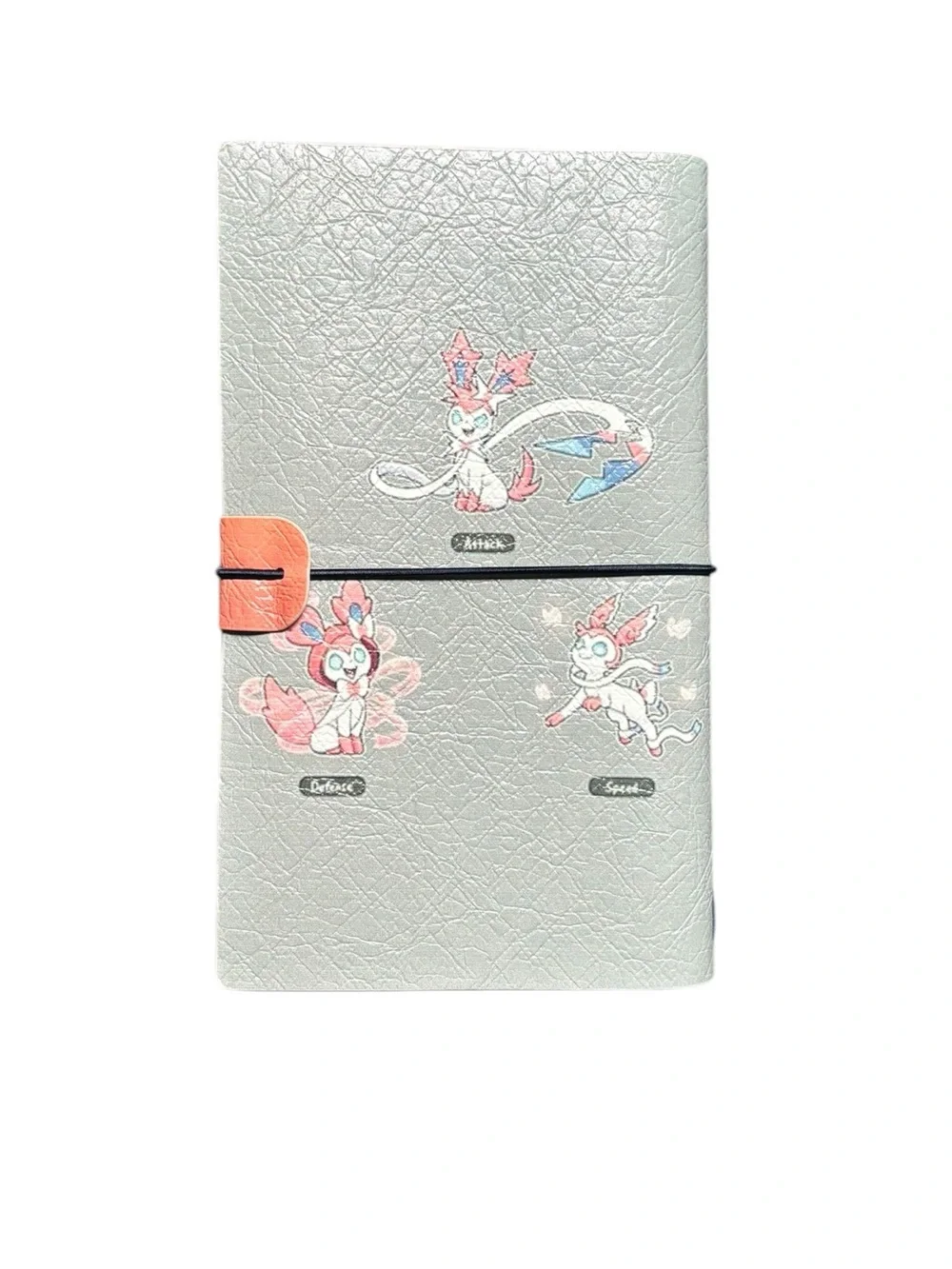 Travelers Notebook Journal Refillable Faux Leather A3 Pokemon Sylveon Gray